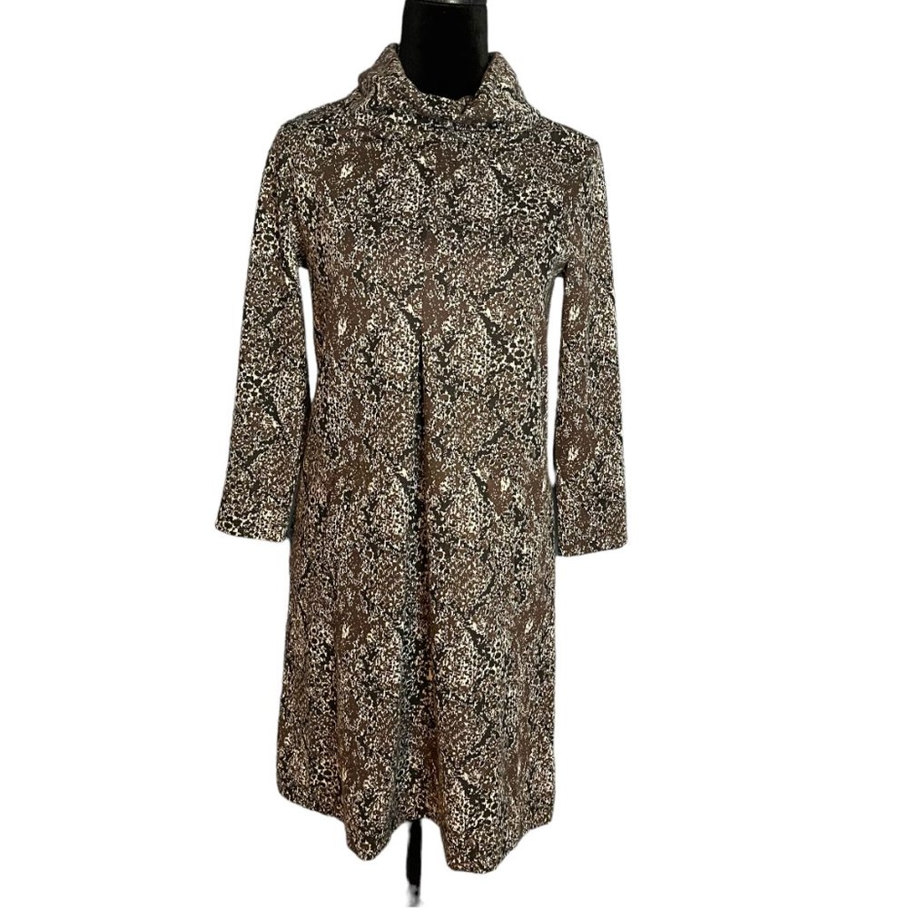 Tyler Boe Kim cowl N6eck Reptile pattern Tunic‎ Dress Size XS Animal Print Warm